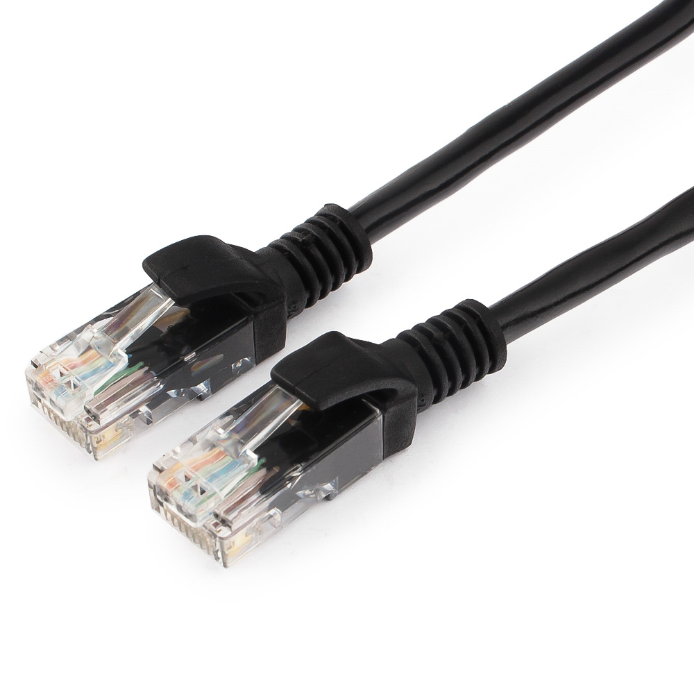 Кабель патч-корд U/UTP 5e кат. 0.25м Cablexpert PP10-0.25M/BK
