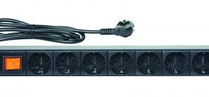 Блок розеток 19", 8 розеток Eurolan 60A-61-01-08BL