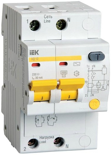 Автоматический выключатель дифф. тока (АВДТ) IEK MAD10-2-050-C-300