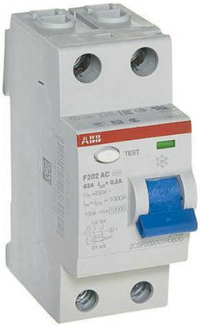 Выключатель дифференциального тока (ВДТ, УЗО) ABB 2CSF202001R3630