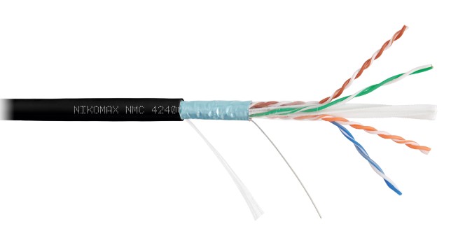 Кабель витая пара F/UTP 6 кат. 4 пары NikoMax NMC 4240C-BK