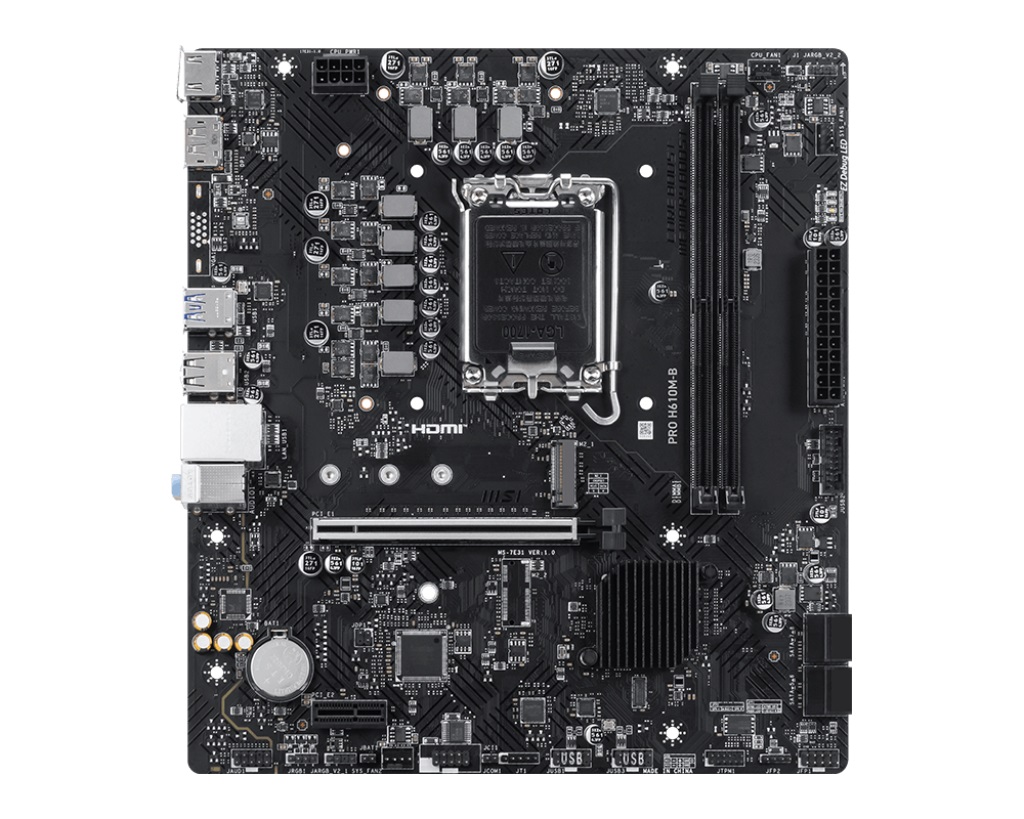 Материнская плата MSI PRO H610M-B, LGA1700, Intel H610, mATX