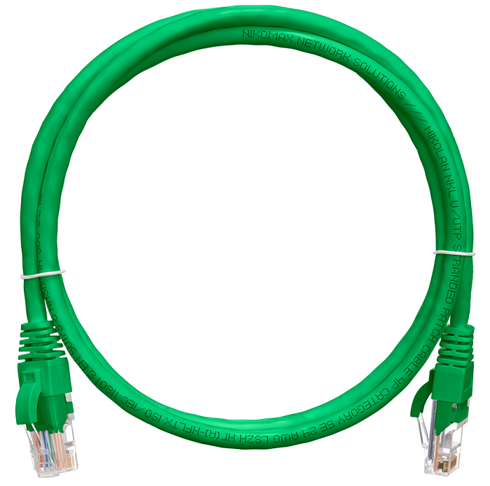 Кабель патч-корд U/UTP 5e кат. 0.15м NikoMax NMC-PC4UD55B-001-GN