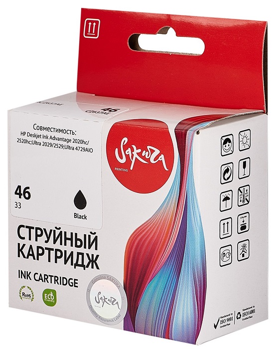 Тонер-картридж Sakura CZ637AE (№46 Black) Черный