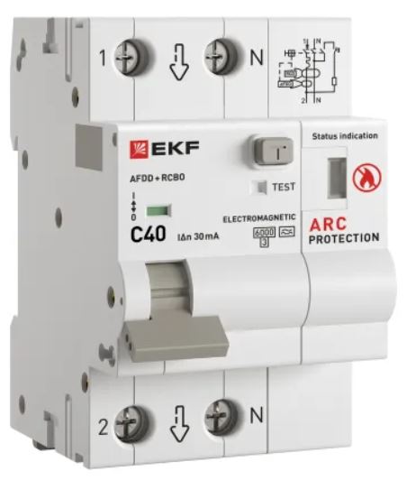Устройство защиты от дугового пробоя EKF afdd-rcbo-2-40C-30em-pro