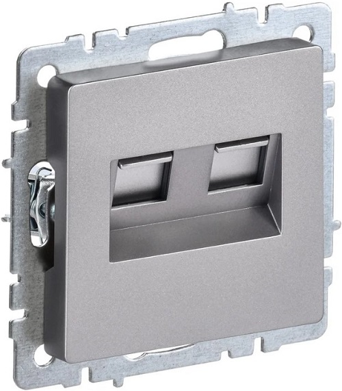 Розетка компьютерная двойная IEK BR-K20-2-K46
