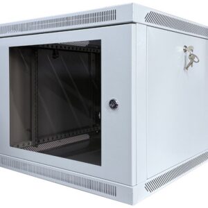 Шкаф настенный 19", 9U Тромбон ТШ-096060 (серый, дверь стекло)