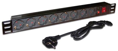 Блок розеток 19", 8 розеток TWT TWT-PDU19-10A8P-3.0