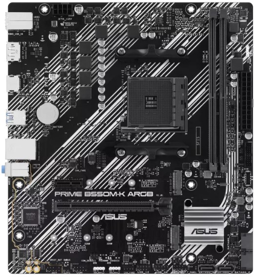 Материнская плата ASUS PRIME B550M-K ARGB, AM4, AMD B550, mATX
