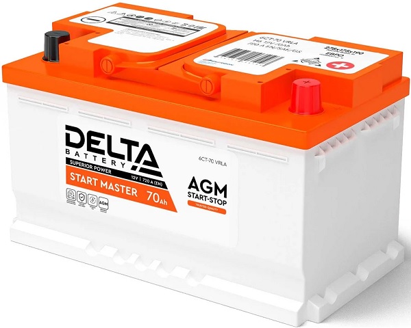Аккумулятор Delta START MASTER 70 Ah AGM
