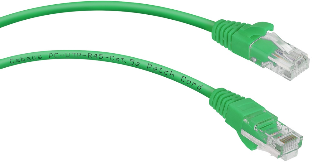 Кабель патч-корд U/UTP 5e кат. 3м Cabeus PC-UTP-RJ45-Cat.5e-3m-GN