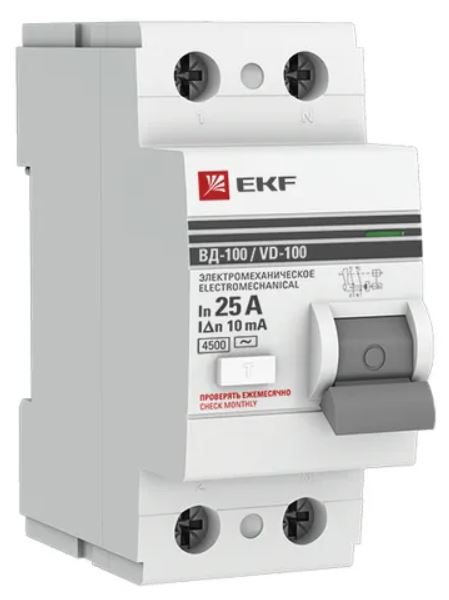 УЗО EKF elcb-2-25-10-em-pro