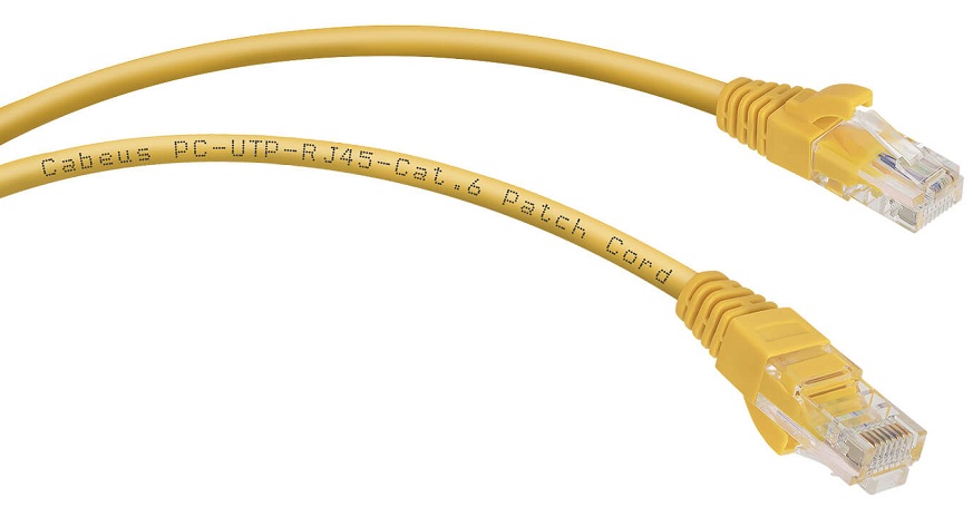 Кабель патч-корд U/UTP 6 кат. 1.5м Cabeus PC-UTP-RJ45-Cat.6-1.5m-YL-LSZH