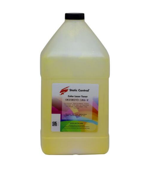 Тонер-картридж Static Control OKIUNIV3-1KG-Y Желтый
