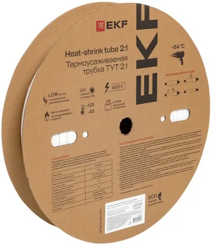 Термоусаживаемая трубка EKF tut-40-w