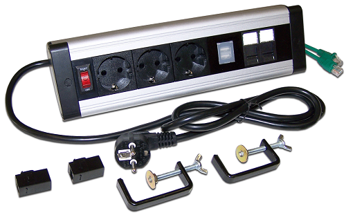 Блок розеток Lanmaster LAN-WA-DC/3G+2UC+2C6