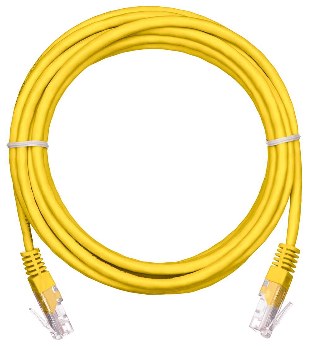 Кабель патч-корд U/UTP 5e кат. 10м Netlan EC-PC4UD55B-BC-PVC-100-YL-5