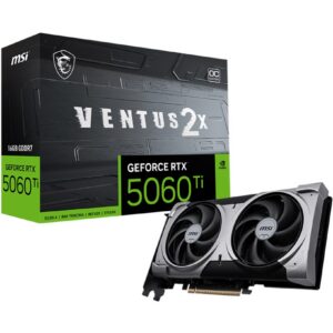 Видеокарта MSI nVidia GeForce RTX 5060 TI, 16 ГБ GDDR7, [RTX 5060 Ti 16G VENTUS 2X OC PLUS]