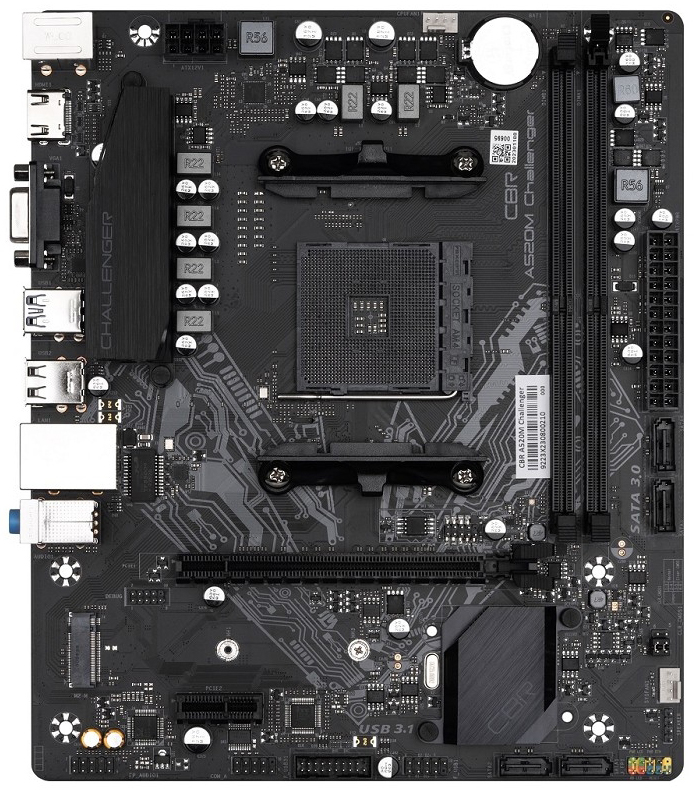 Материнская плата CBR A520M Challenger, AM4, AMD A520, mATX
