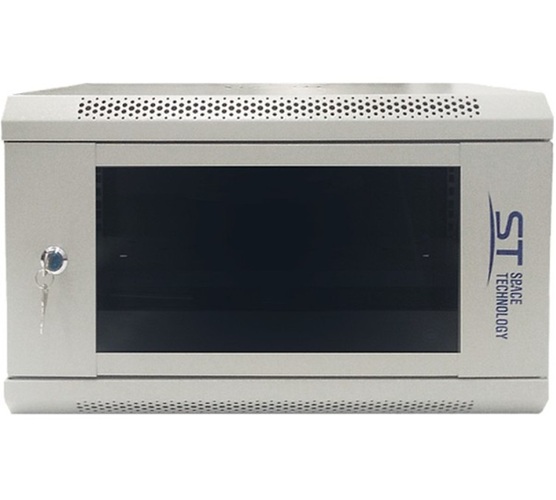 Шкаф настенный 19", 6U Space Technology ST-NC6U01 (серый) С ПОЛКОЙ (версия 2)