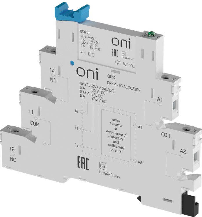 Реле интерфейсное ONI ORK-1-1C-ACDC230V