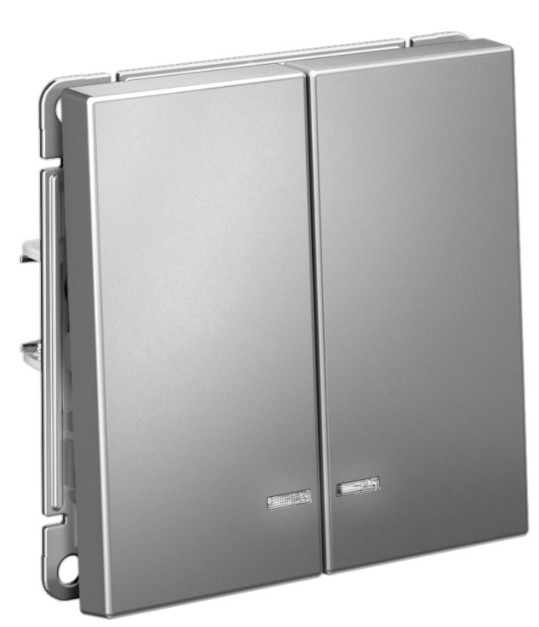 Выключатель двухклавишный с подсветкой Systeme Electric GAL000953S