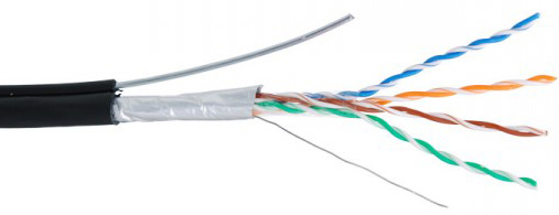 Кабель витая пара F/UTP 5e кат. 4 пары Netlan EC-UF004-5E-PE-SW-BK