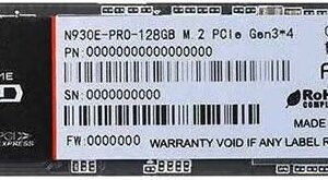 SSD накопитель 128 ГБ Netac NT01N930E-128G-E4X, PCIe 3.0 x4, [NT01N930E-128G-E4X]