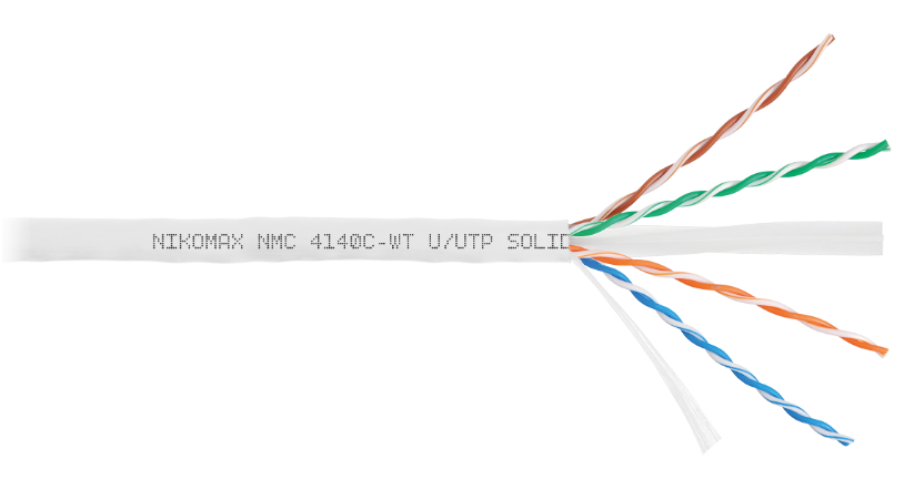 Кабель витая пара U/UTP 6 кат. 4 пары NikoMax NMC 4140C-WT