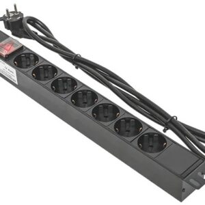 Блок розеток 19", 7 розеток EKF TRC-HPD-LS-16A-7SH-2MSH