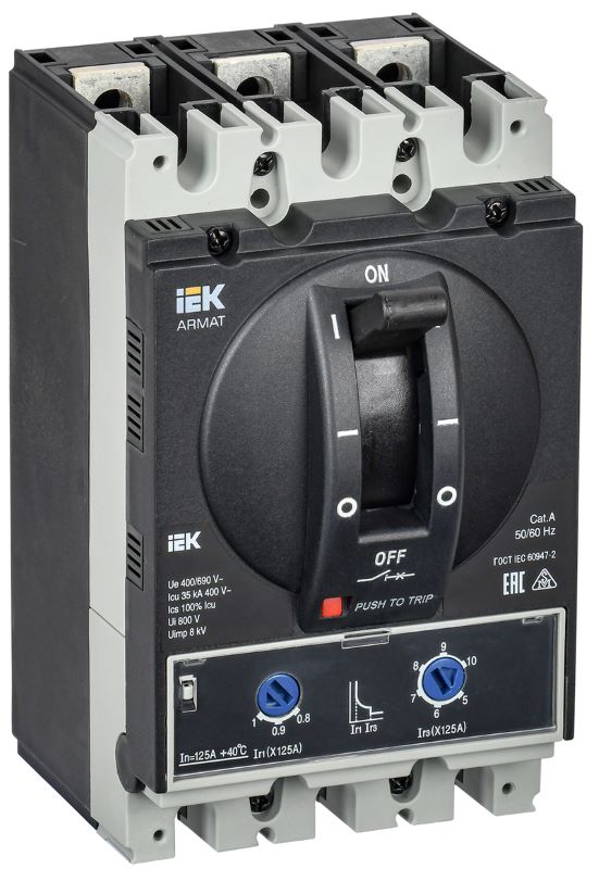 Автоматический выключатель в литом корпусе IEK AR-MCCB-3A-035-0125A-ATUC
