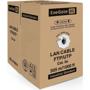 Бухта ExeGate FUTP4-C5e-CU-S24-IN-PVC-GY-305, 305м