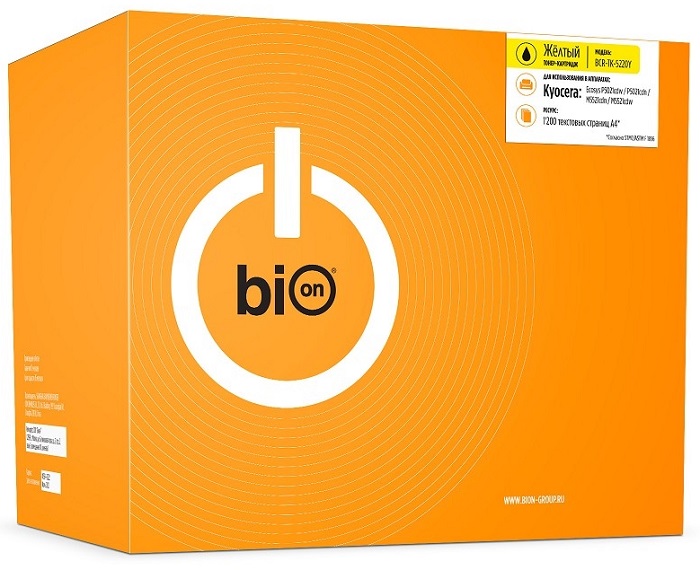 Тонер-картридж BION BCR-TK-5220Y Желтый