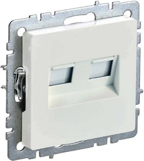 Розетка компьютерная двойная IEK BR-K20-1-K36
