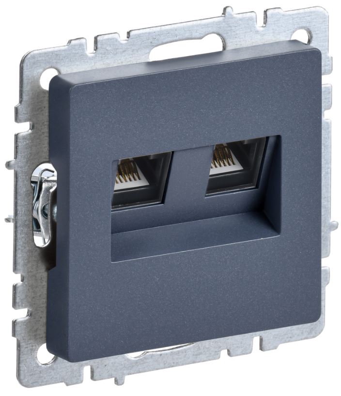 Розетка компьютерная двойная IEK BR-K20-1-K35