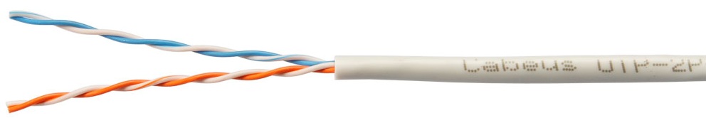 Кабель витая пара U/UTP 5e кат. 2 пары Cabeus UTP-2P-Cat.5e-SOLID-LSZH-GY-500
