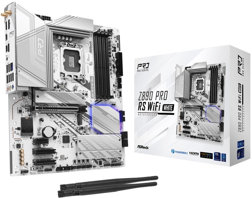 Материнская плата ASRock Z890 PRO RS WIFI WHITE, LGA1851, Intel Z890, ATX