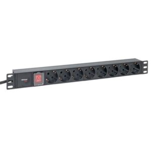 Блок розеток 19", 8 розеток EKF TRP-HPD-LS-16A-8SH-2MSH