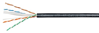 Кабель витая пара U/UTP 6 кат. 4 пары Cabeus UTP-4P-Cat.6-SOLID-OUT-LSZH-UV