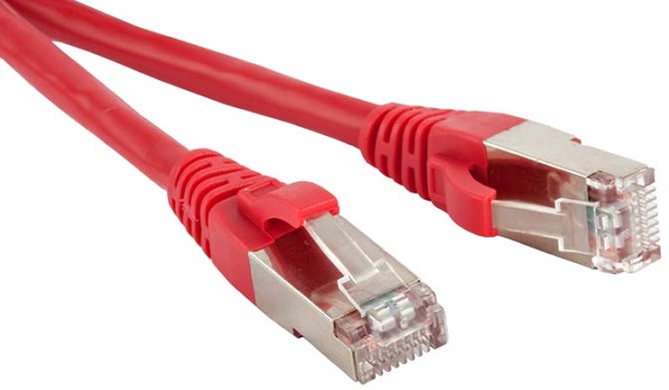 Кабель патч-корд F/UTP 5e кат. 1м Hyperline PC-LPM-STP-RJ45-RJ45-C5e-1M-LSZH-RD