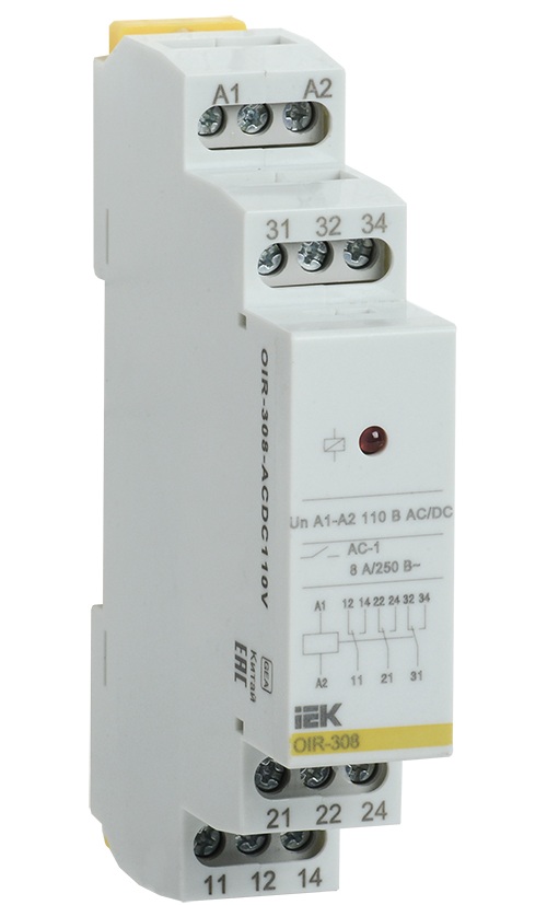 Реле промежуточное IEK OIR-308-ACDC110V