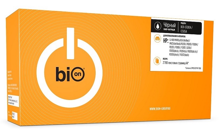 Тонер-картридж BION BCR-CF280A/CE505A Черный