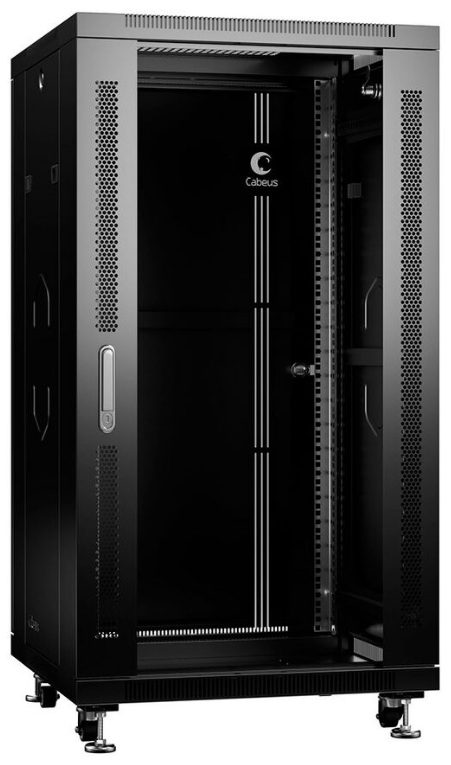 Шкаф напольный 19", 22U Cabeus SH-05C-22U60/100-BK