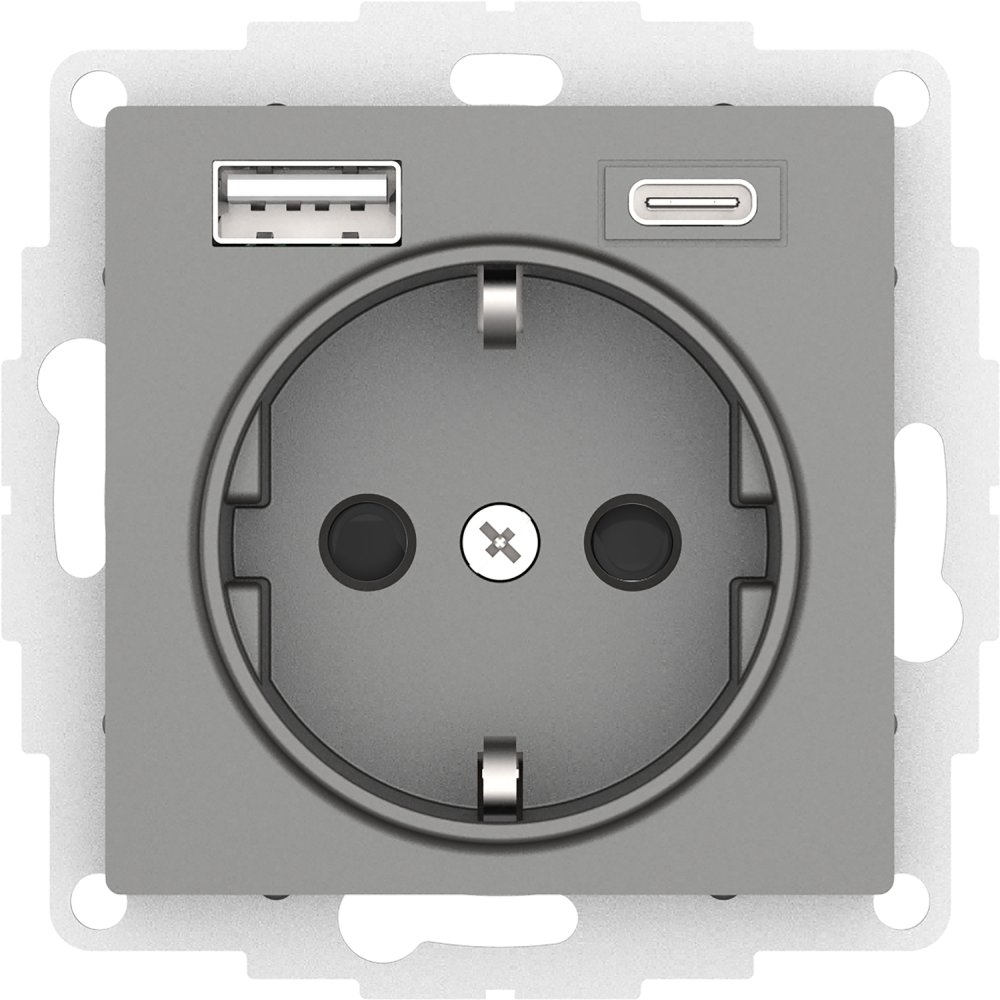 Розетка с заземлением с 2 USB Systeme Electric ATN000932