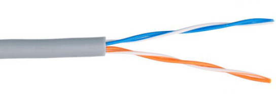 Кабель витая пара U/UTP 5e кат. 2 пары ULAN UEC-UU002-5-PVC-GY-5