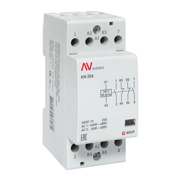 Контактор модульный EKF km-av-2-25-22-230V