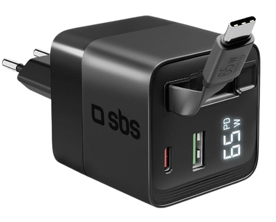 Зарядное устройство сетевое SBS TETRGAN65RETCABK