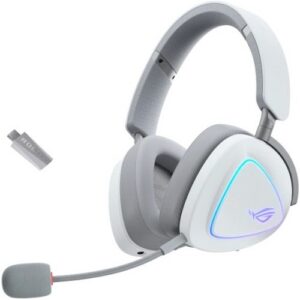 Беспроводная стереогарнитура ASUS ROG DELTA II, Bluetooth, Радиоканал, Накладные, Белый, [90YH03W0-BHUA10]