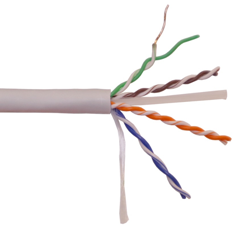 Кабель витая пара U/UTP 6 кат. 4 пары Lanmaster LAN-6EUTP-HFLT-GY