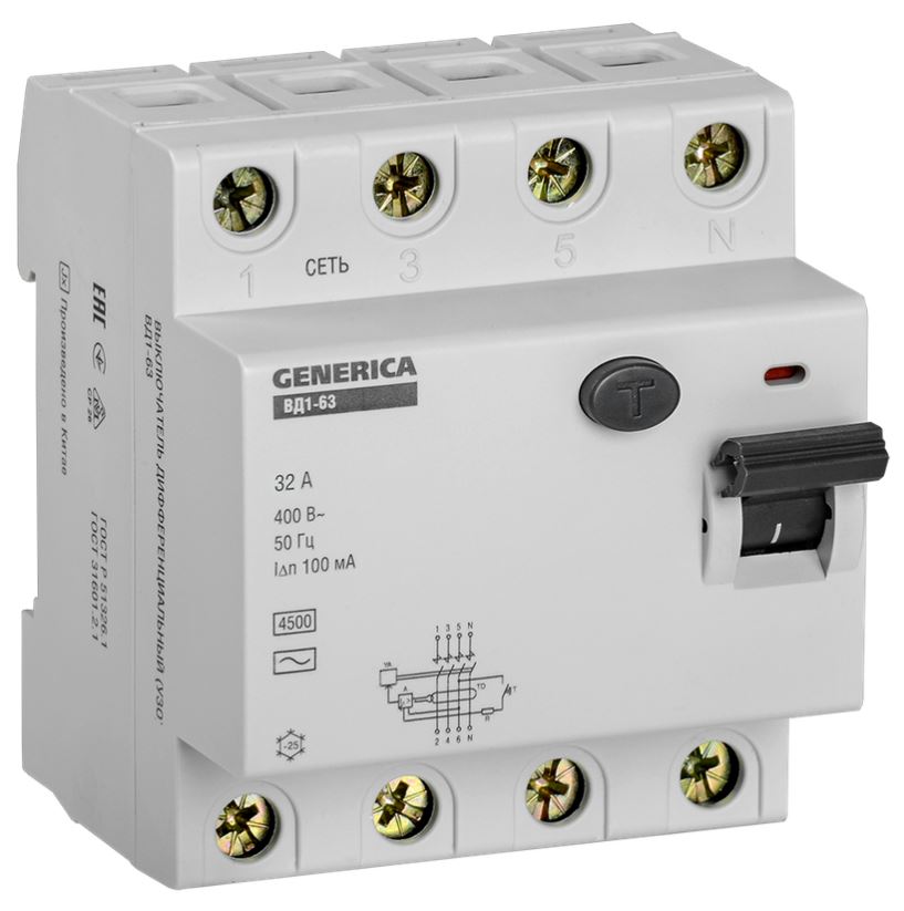 УЗО GENERICA MDV15-4-032-100